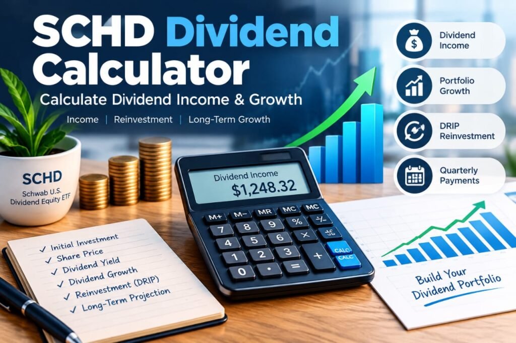 SCHD Dividend Calculator for dividend income and growth