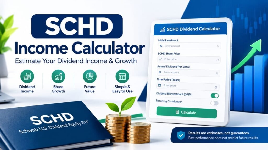 SCHD income calculator for estimating dividend income and growth